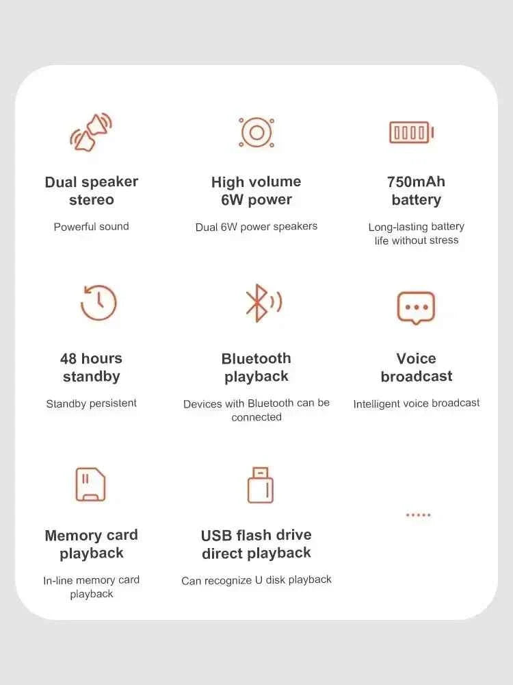 Speakers Wireless Stereo HD Sound Bluetooth 5.0 Portable IP65 Waterproof AUXLong Battery Dual PairingDurable TravelOutdoor