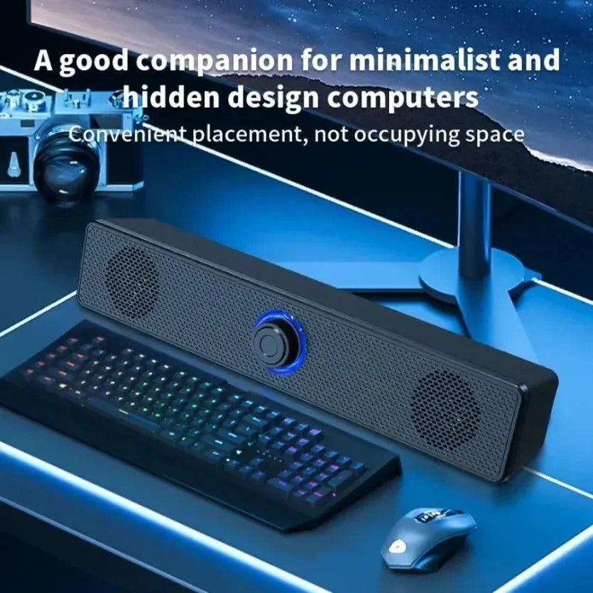 XIKCU Wireless Bluetooth and PC Soundbar Wired Speaker USB Powered Soundbar for TV Pc Laptop Home Theater Surround Audio System