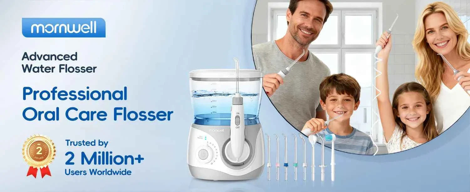 Home Water Flosser, 600 ml Large Capacity,10 Adjustable Pressures,6 Home Nozzles Professional Oral Irrigator for Teeth Clean