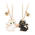 Best Friend Necklace for 2 Gifts Friendship Pendant Necklaces Matching Magnetic Cat BFF Necklace for 2 Girls