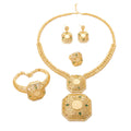 Women's Jewelry Set Dubai Nigerian Kuwaiti Bridal 24k Gold Plated Spinel Zirconia Human Head Ancient Coin Earrings Necklace Rin