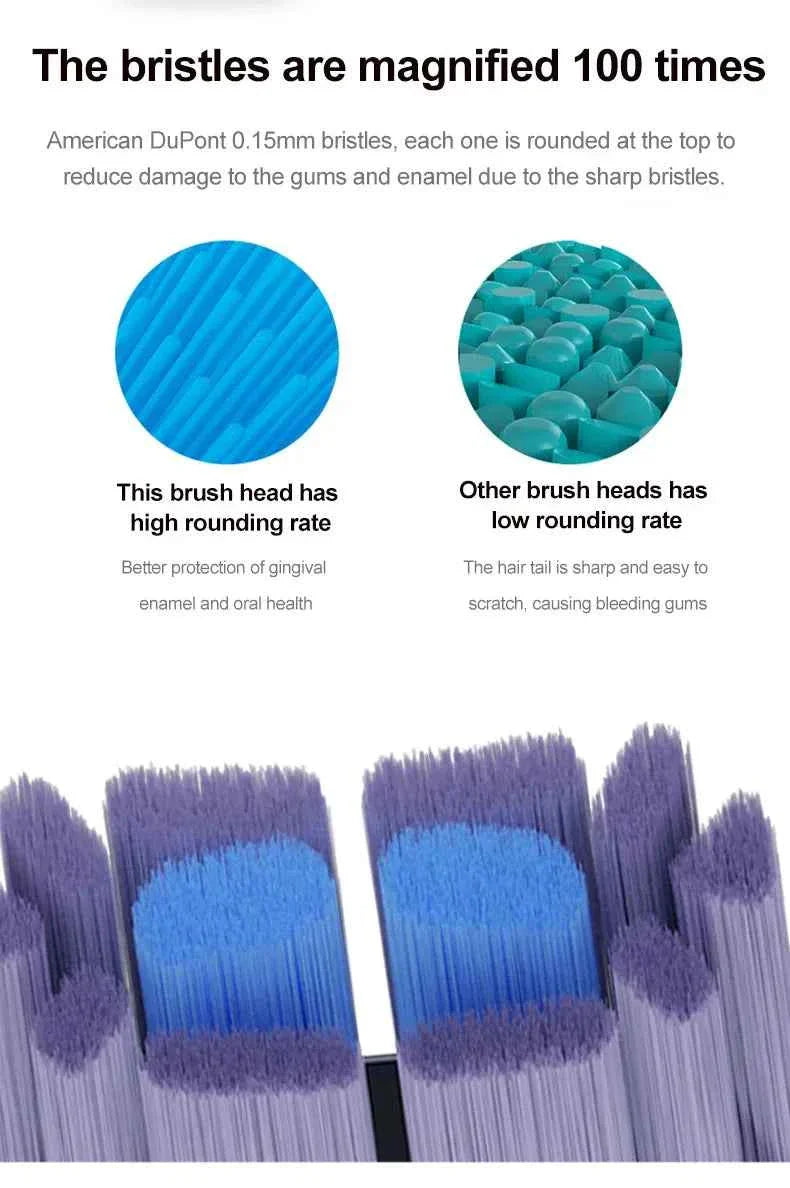 4/8PCS Replacement Brush Heads For XIAOMI MIJIA  T700 Sonic Electric Toothbrush Dupont Bristle with Caps Sealed Pack