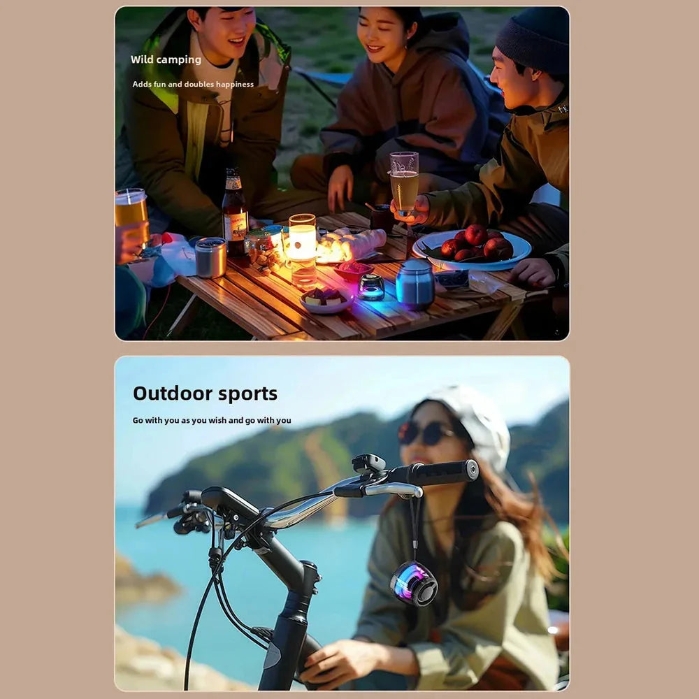 Magnetic Portable Bluetooth Speaker Mini Sound Box HiFi Stereo Soundbar Wireless Loudspeaker with LED Color Light Phone Holder