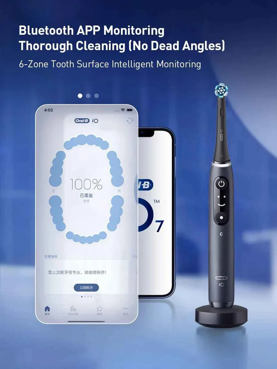 Oral B Io Series 7 Smart Electric Toothbrush with Pressure Sensor 2 Minutes Timer Smart Clean Teeth Adult Teeth Brush