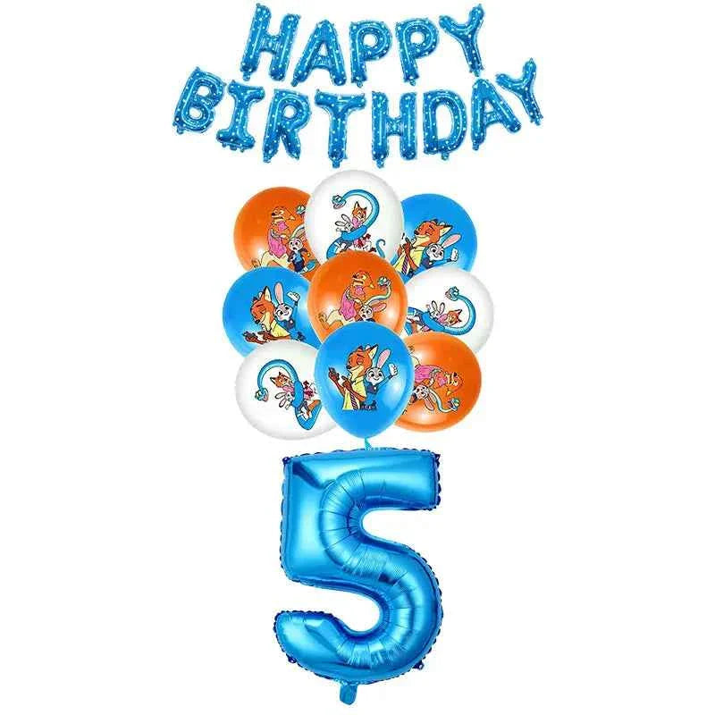 Zootopia Theme Party Supplies Nick Judy Birthday Decoration Balloon Set Tableware Kit Banner Plates Gifts Bags Keychains Sticker