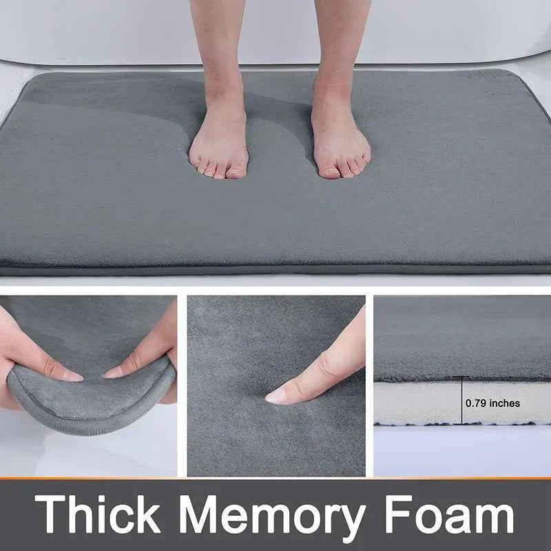 Bathroom Mat Non-slip Bathtub Basin Side Floor Carpet Memory Foam Super Absorbent Shower Room Mats Soft Bath Rug Bathroom Decor