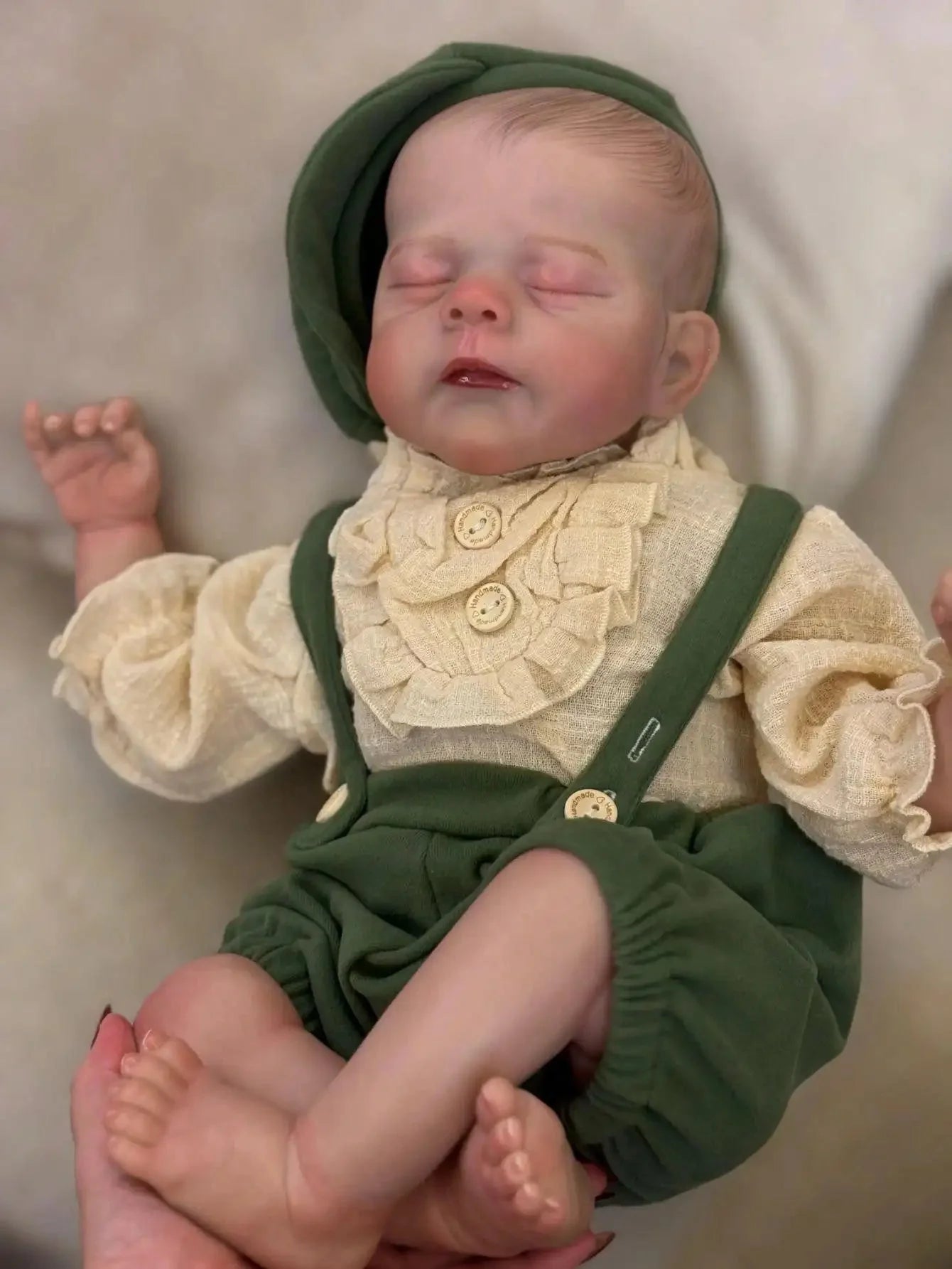 18-Inch Adorable Eric Reborn Baby Doll Sleeping Pose | Flexible Cloth Body, Collectible Art Gift