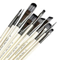 Paint Brush Set，10pcs Artist Brushes for Painting with Round,Flat,Angle,Filbert ,Professional Art Quality on Canvas, Wood, Face