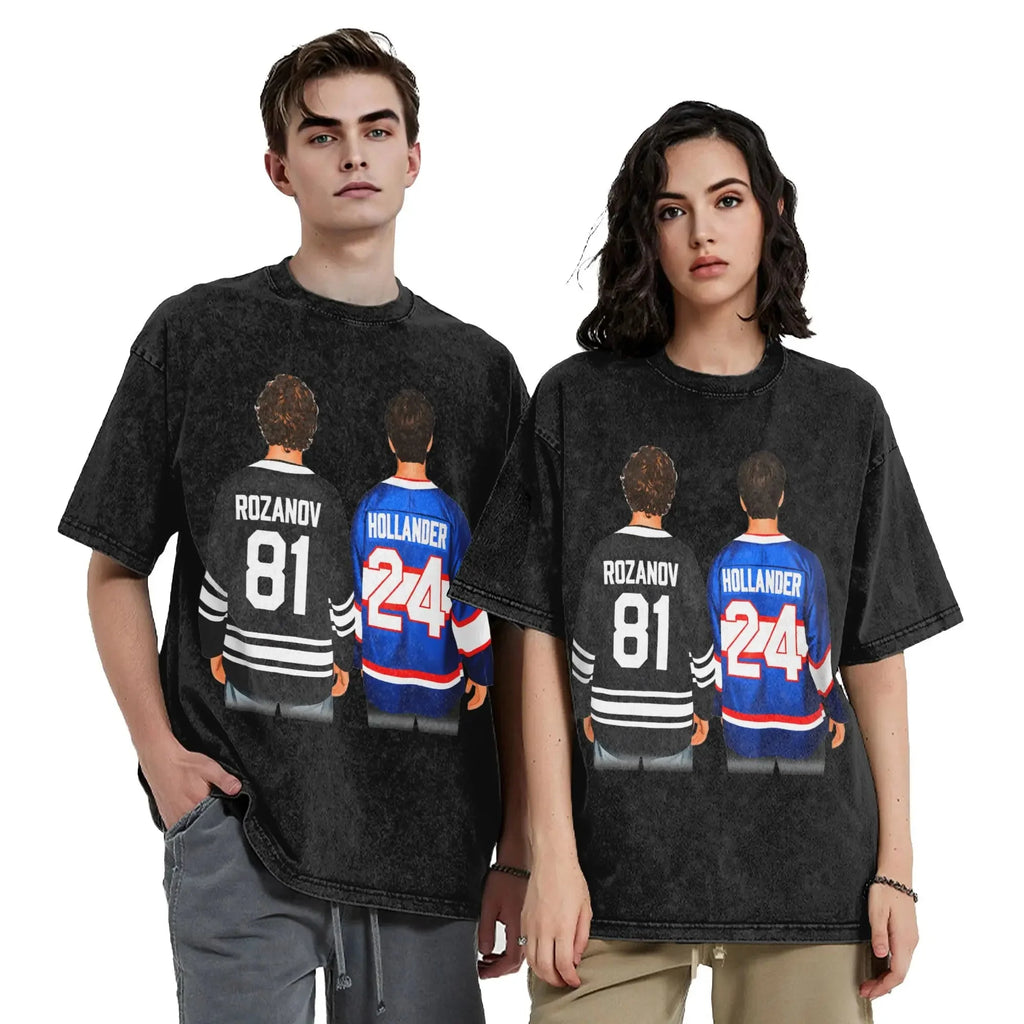 Mens T-Shirt Heated Rivalry Shane Hollander Washed T Shirts Hip Hop  Summer Tees Y2K Basic Loose Casual Tops Gift Idea