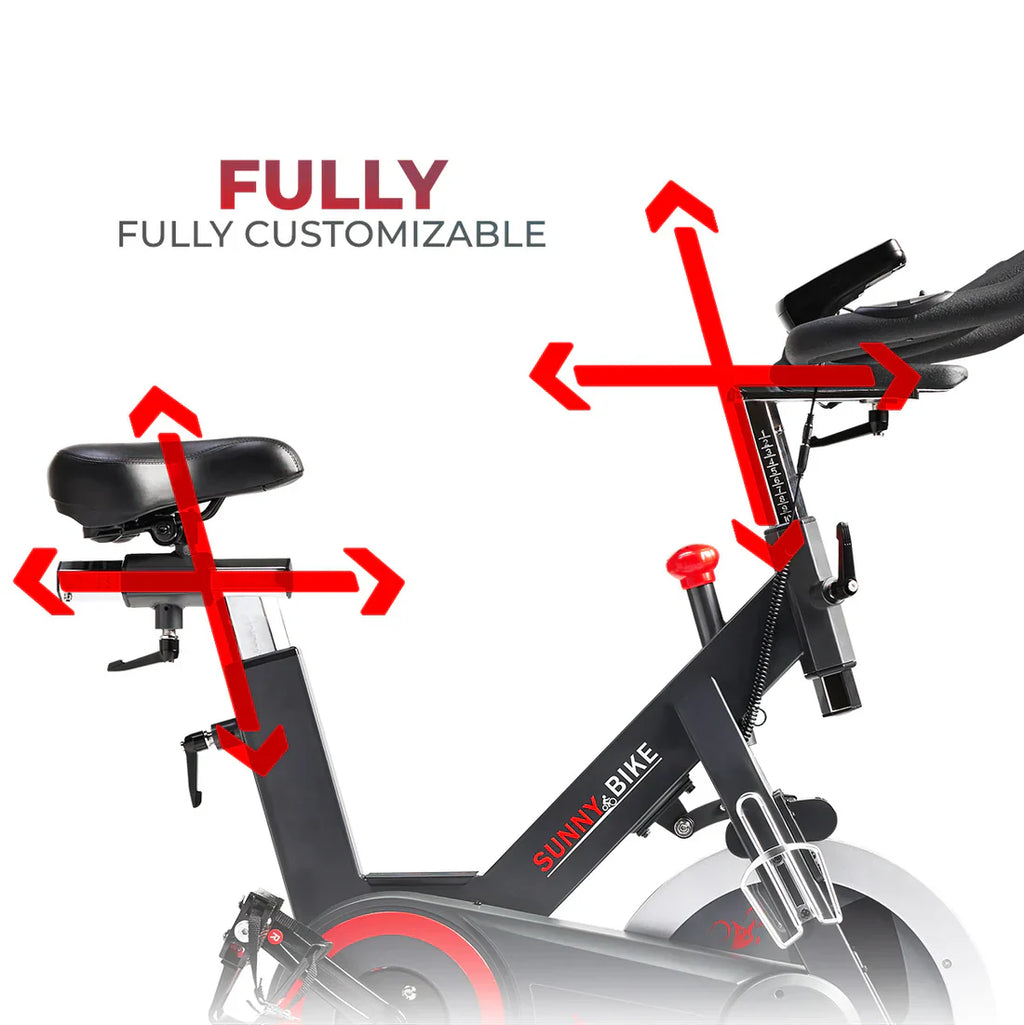 Premium Smart Magnetic Belt Drive Indoor Cycling Exercise Bike by Sunny Health and Fitness