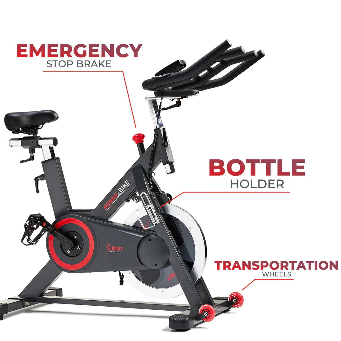 Premium Smart Magnetic Belt Drive Indoor Cycling Exercise Bike by Sunny Health and Fitness