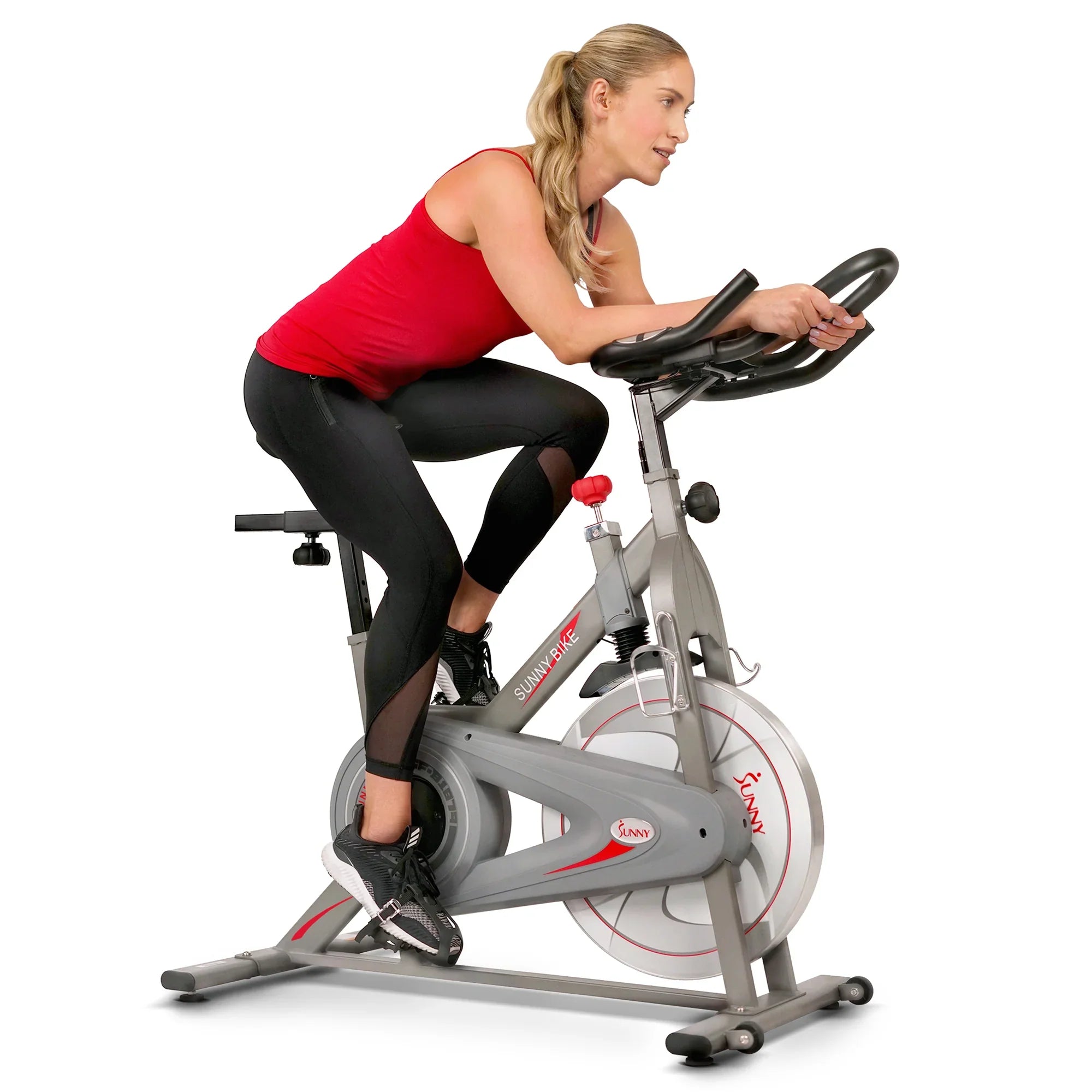 Synergy Exercise Bike Stationary Indoor Cycling by Sunny Health & Fitness