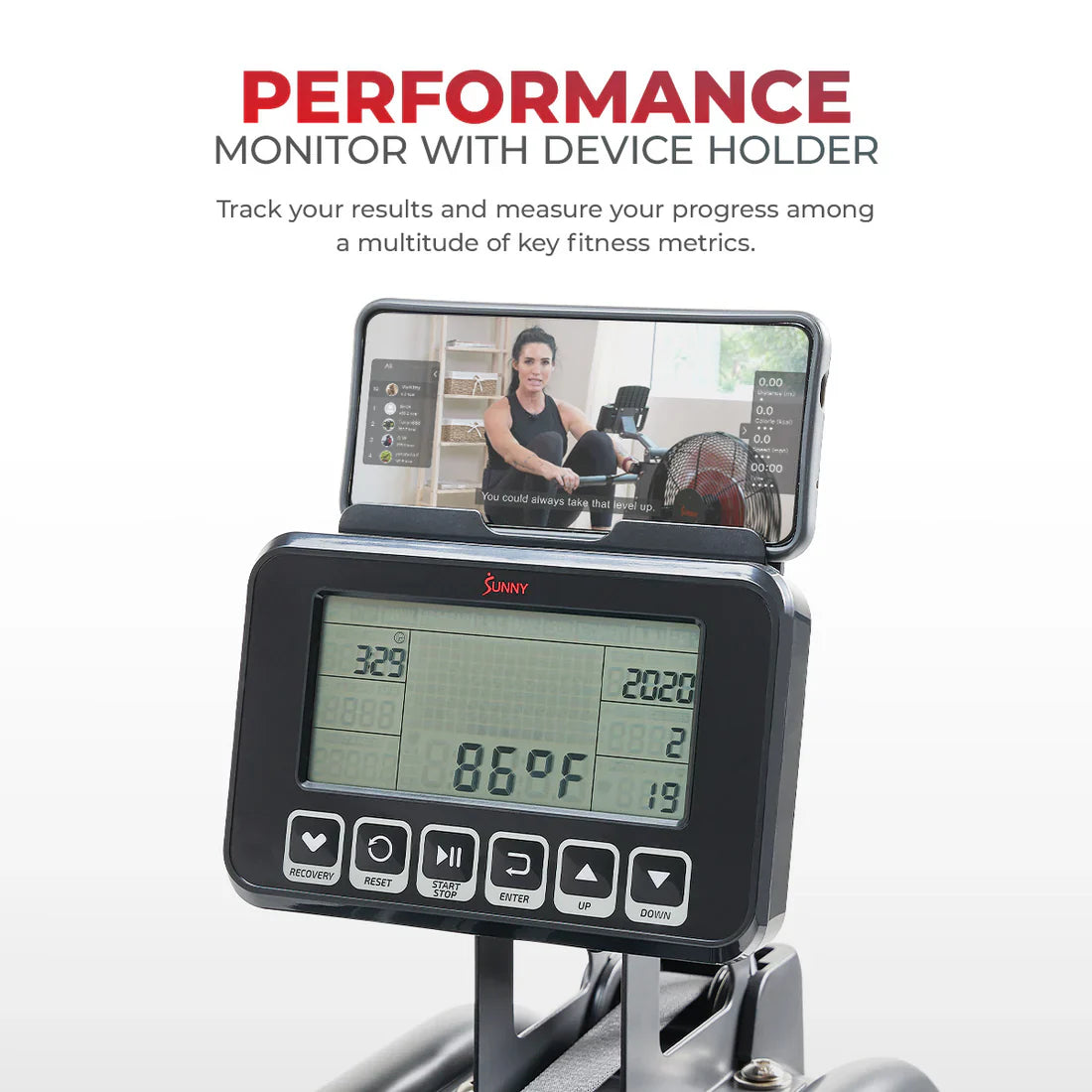 Obsidian Surge 500 m Water Rowing Machine by Sunny Health & Fitness