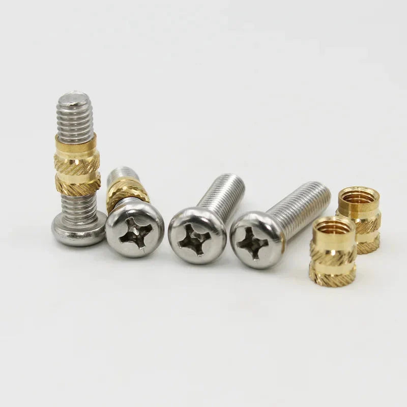 420/500Pcs Stainless Steel Heat Insert Nut TS100 Brass Hot Melt Insert Nuts for Welding Internal Thread Head Bolt Insert