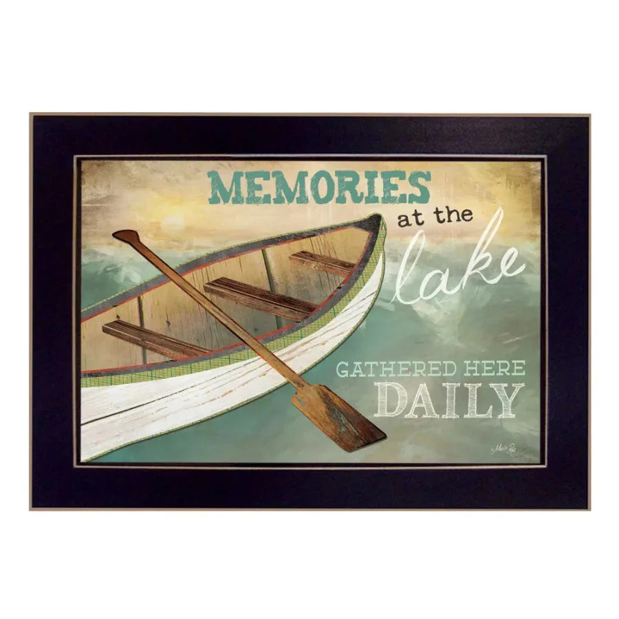 "Memories at the Lake" by Marla Rae - Framed Canvas Wall Art (Black Frame)