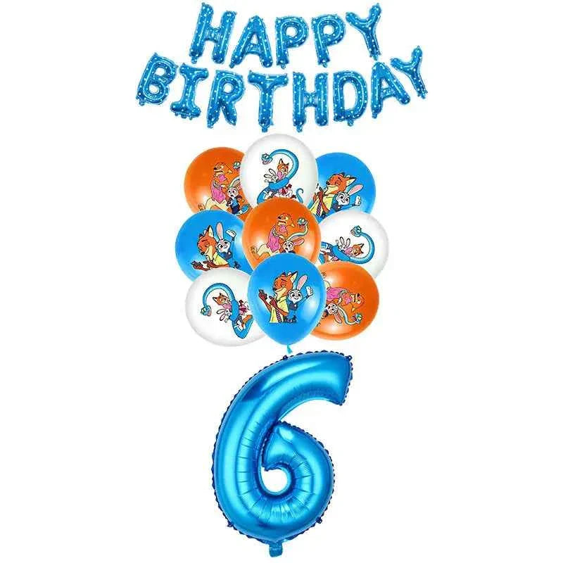 Zootopia Theme Party Supplies Nick Judy Birthday Decoration Balloon Set Tableware Kit Banner Plates Gifts Bags Keychains Sticker