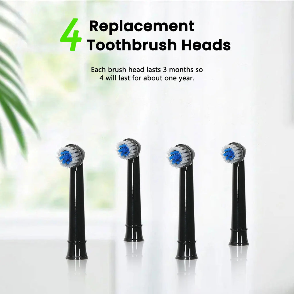 Fairywill Electric Toothbrush T2233Powerful Rotation Cleaning 4 Replacement Heads Rechargeable Sonic Toothbrush for Adults