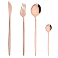 Western Purple Silver Tableware New Dinnerware Set 4Pcs Stainless Steel Kitchen Knife Fork Spoon Complete Cutlery Flatware Set