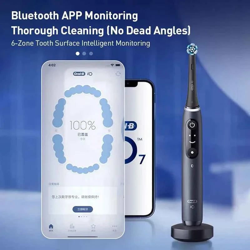 Oral B Io Series 7 Smart Electric Toothbrush with Pressure Sensor 2 Minutes Timer Smart Clean Teeth Adult Teeth Brush