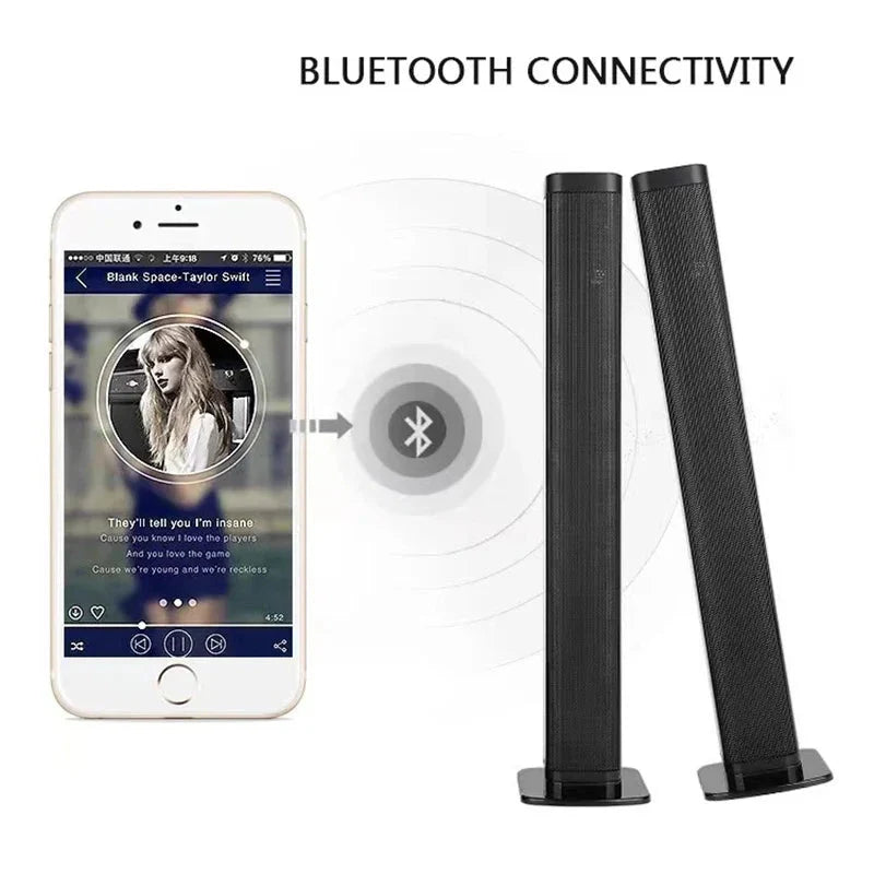 40W 4Ω Full Range Bluetooth Soundbar Detachable Speaker 3D Surround Sound 2.0CH Stereo Audio Loudspeaker HDMI AUX Optical USB TF