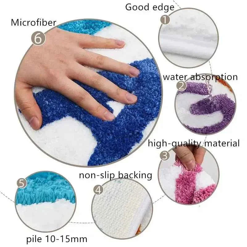 Get Bath Mat Bathroom Rugs for Bathtub Mat Cute Bath Rugs for Apartment Decor Tufted Gray and White Shower Mat
