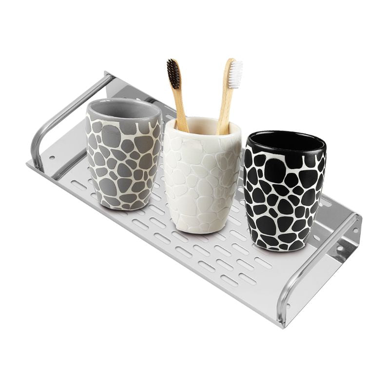 Stainless Steel Kitchen Bathroom Shelf Wall-mounted Storage Rack Single Layer