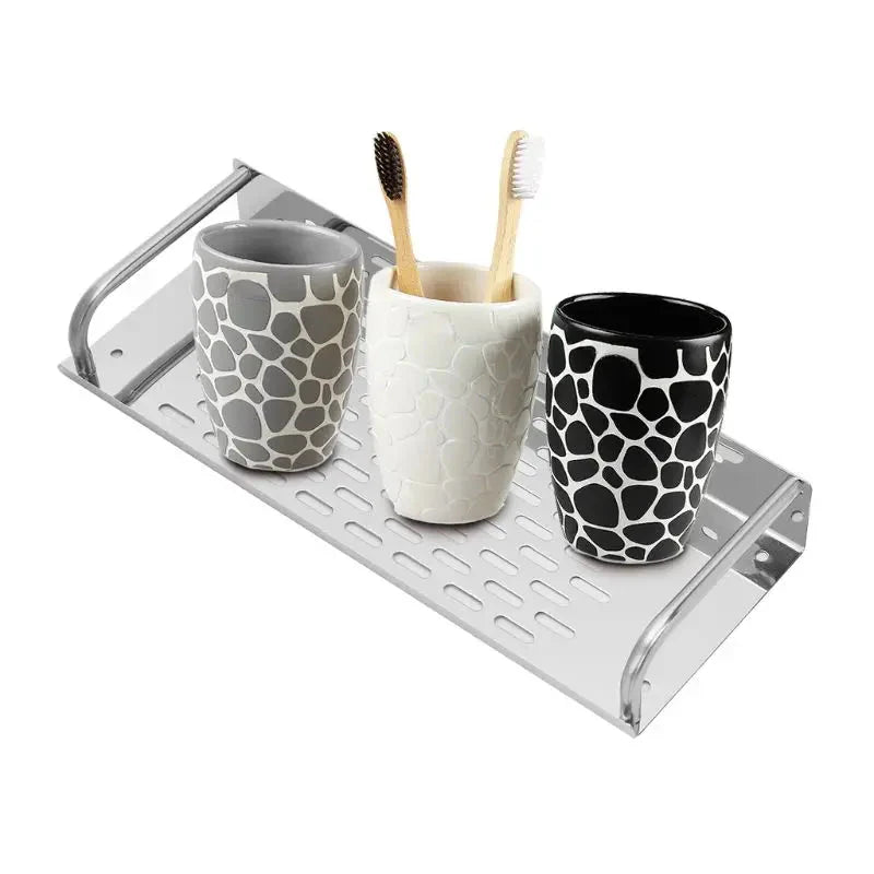 Stainless Steel Kitchen Bathroom Shelf Wall-mounted Storage Rack Single Layer