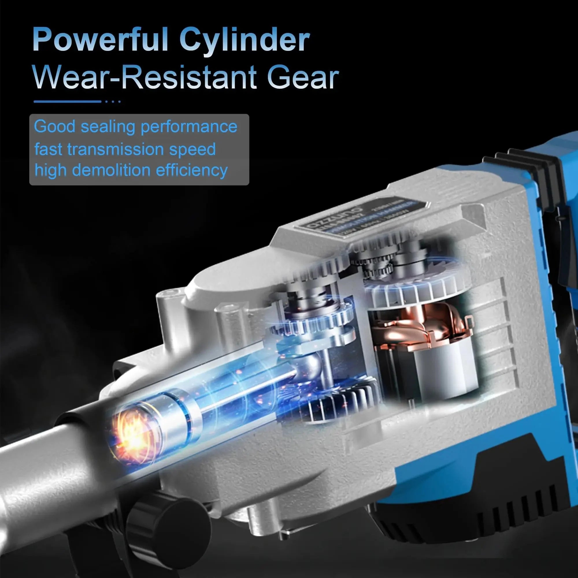 3600W Demolition Jack Hammer Electric Concrete Breaker Heavy Duty 2100 BPM Corded Power Rotary Hammer Drill with 2pcs Chisel Bit