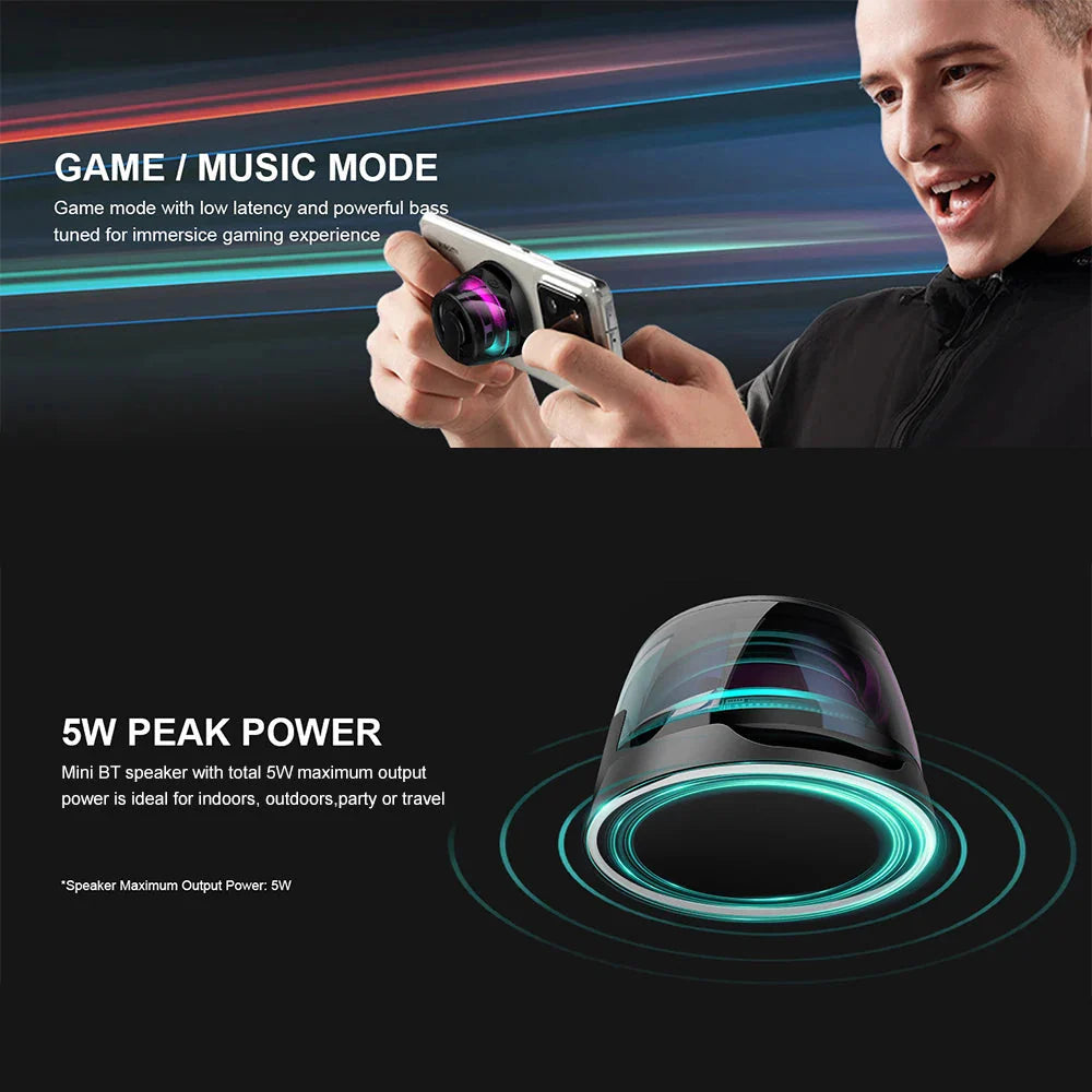 Magnetic Portable Bluetooth Speaker Mini Sound Box HiFi Stereo Soundbar Wireless Loudspeaker with LED Color Light Phone Holder