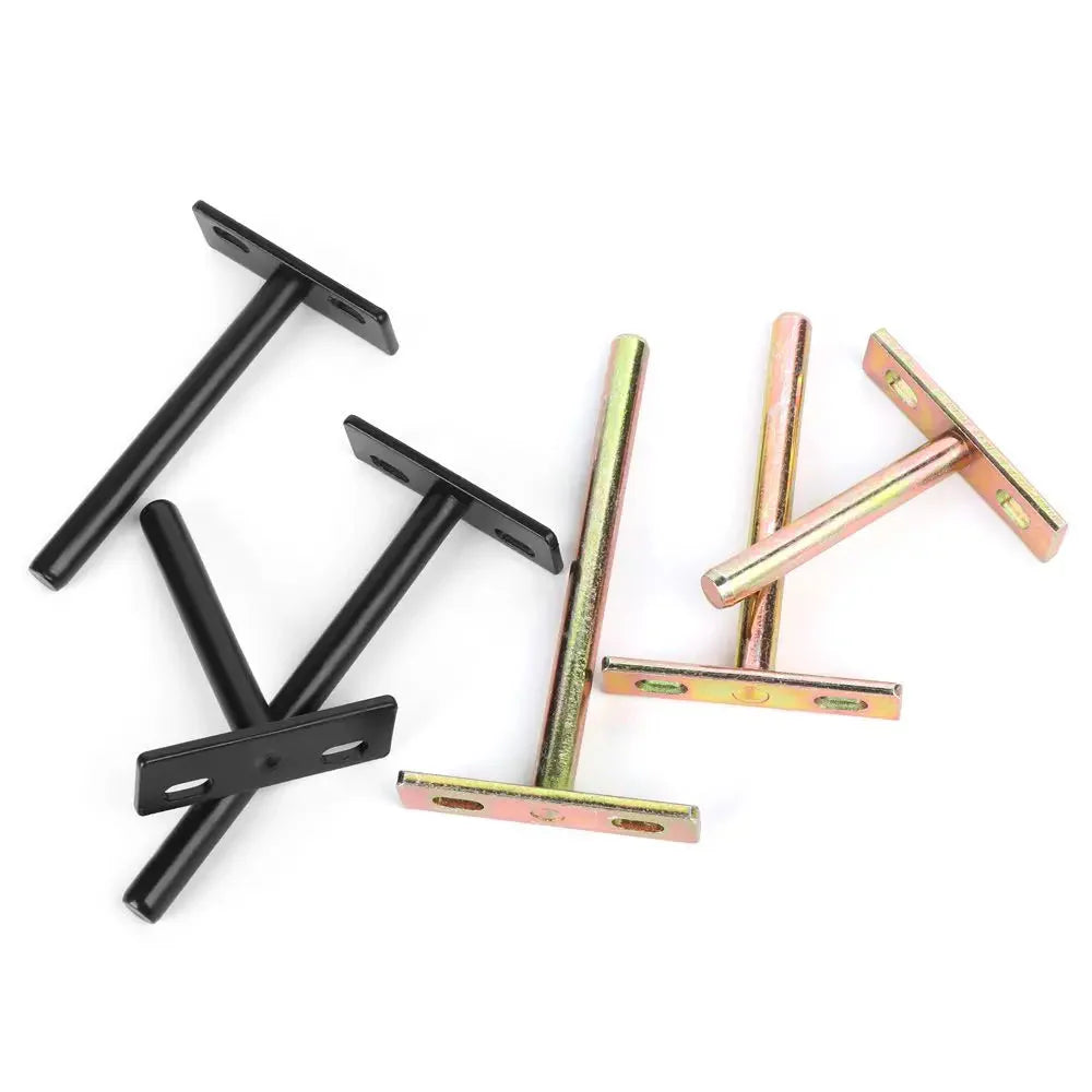 T Shape Metal Shelf Brackets Concealed Brackets Floating Hidden Wall Shelf Supports Screw Mounting Plate High Quality