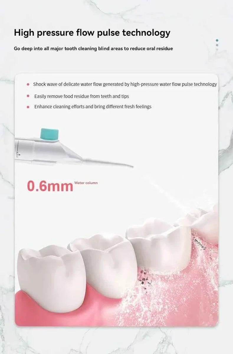 2025 Household High Pressure Oral Irrigator Portable Teeth Clean Water Dental Floss Manual High Pressure Water Toothpick 2024
