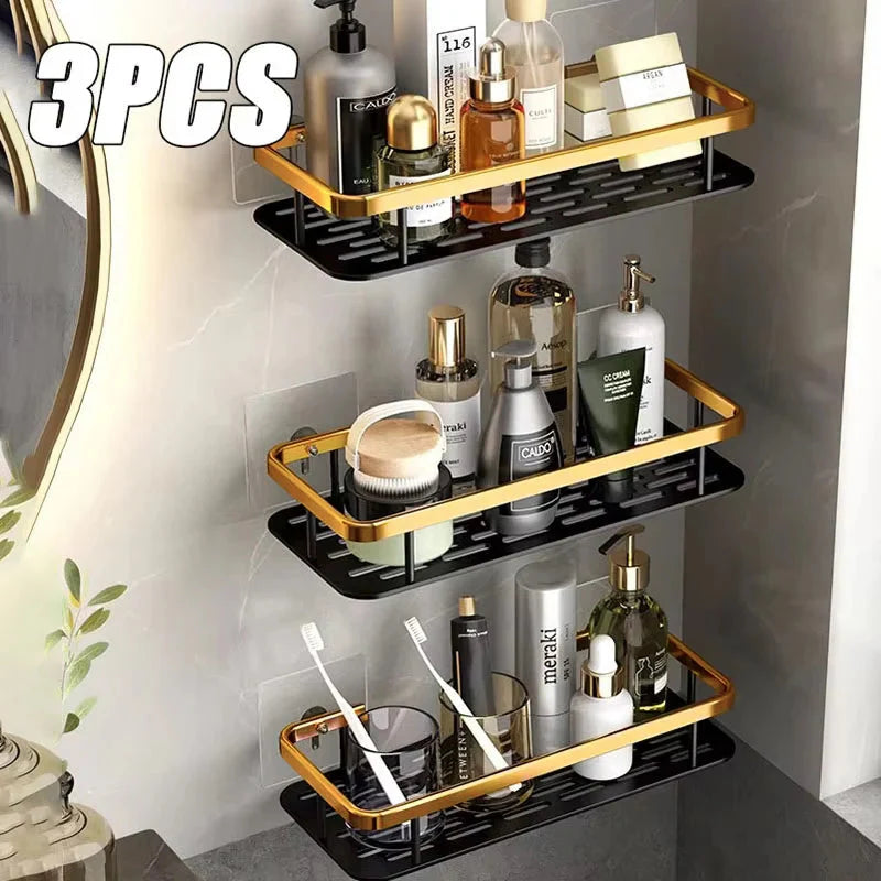 Bathroom Shelves Wall Mounted Non perforated Bathroom Shelf Shower  Storage Shelf  Kitchen Organizer  Bathroom Corner Shelf