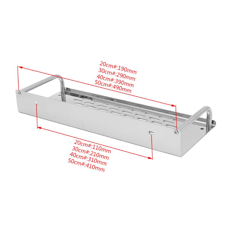 Stainless Steel Kitchen Bathroom Shelf Wall-mounted Storage Rack Single Layer