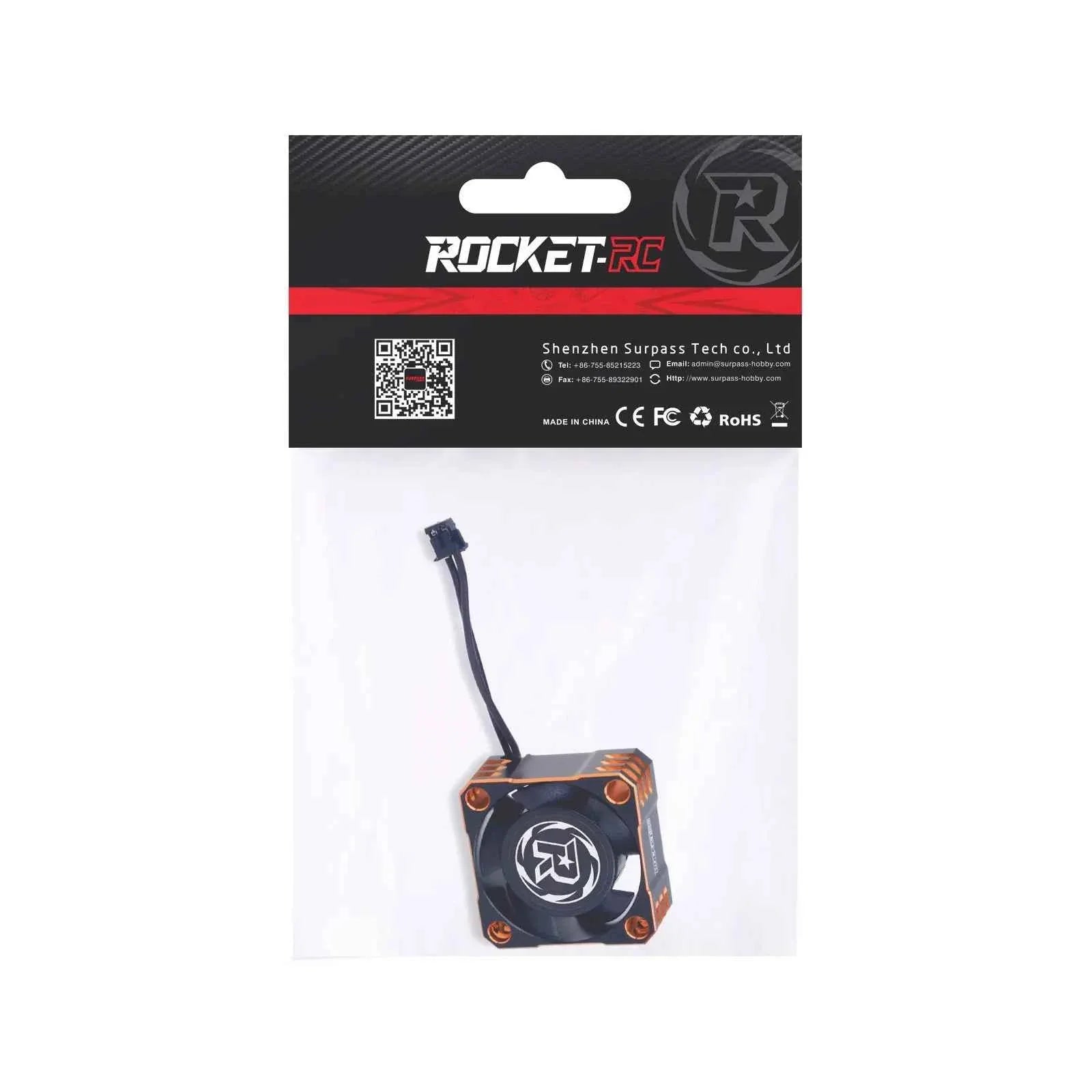 ROCKET-RC 25/30/35/40/50mm V2 Metal Cooling Fan 32000/28000/21000/16000/10000RPM for 1/8 1/10 1/12 RC Car 540/550/3650 Motor ESC