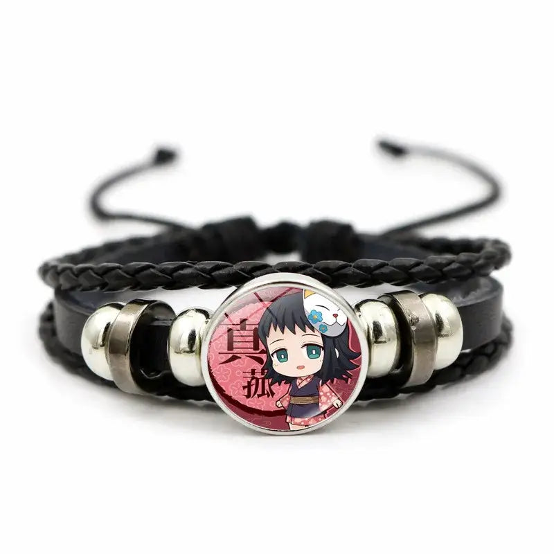 Demon Slayer Bracelet: Tanjiro & Nezuko Leather Charm