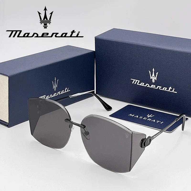 MASERATI Sunglasses New Fashion goggles Stylish Unframed Metal rimmed Shades for Men Women Cool Pose Trendy Design 10785