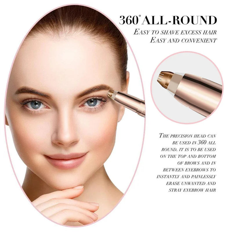 Electric Eyebrow Trimmer USB Charger Security Hair Removal Eye Brow Epilator Shaper Shaver Painless Razor Facial Hair Remover