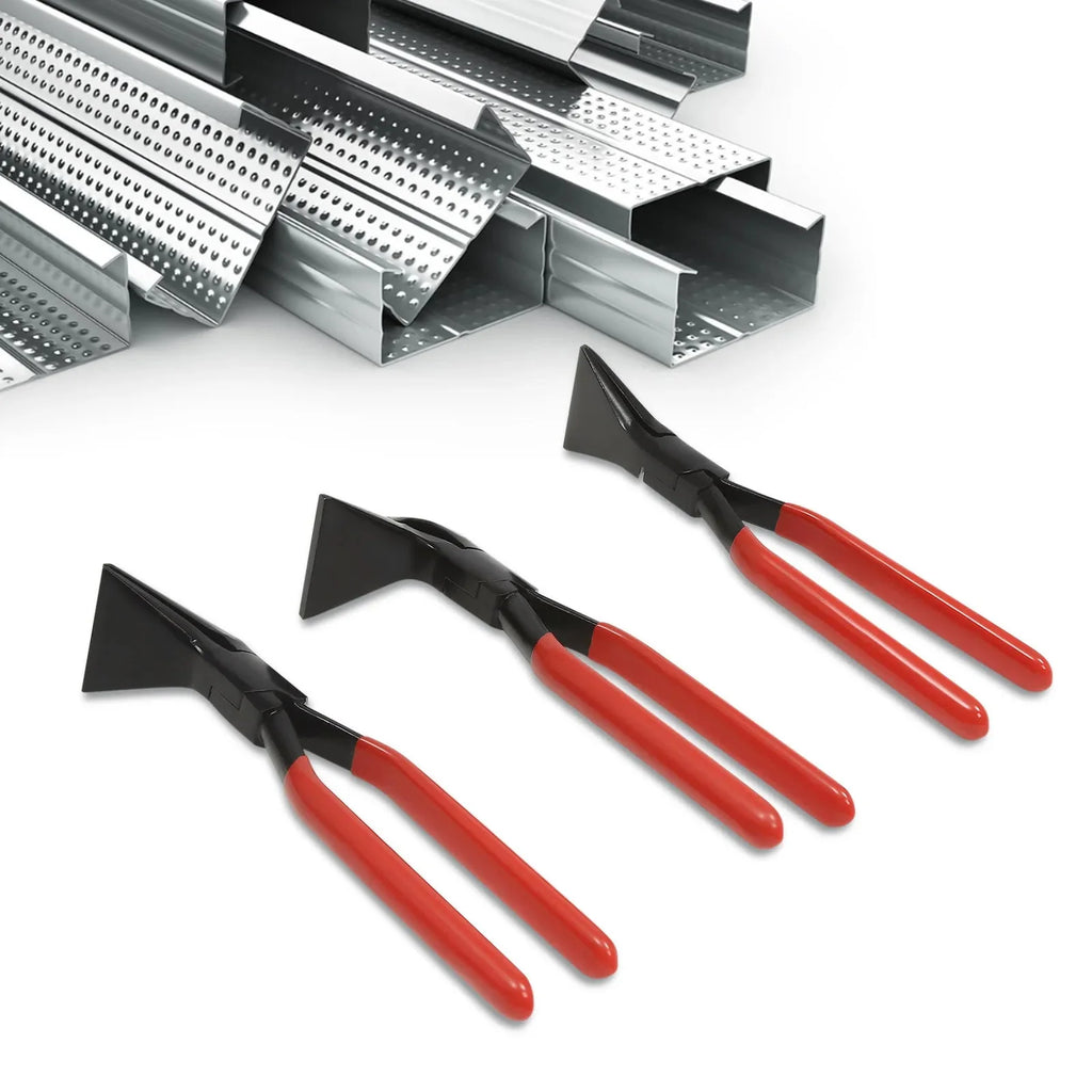 3PCS Bending Pliers Straight/45°/90° Pliers Kit Metal Bending Roofing Tool Sheet Metal Fabrication Tool for Utomotive Repair DIY