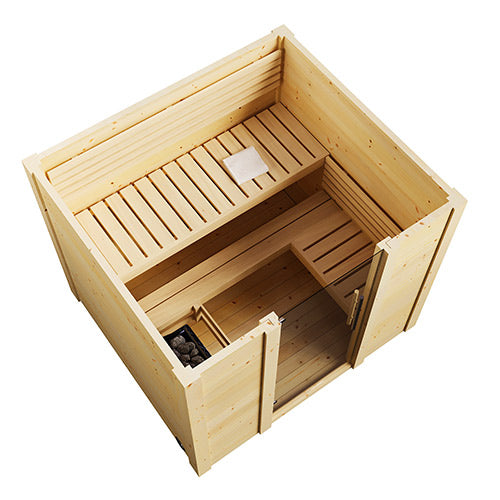 SaunaLife Model G2 Garden-Series Outdoor Home Sauna DIY Kit with LED Light System
