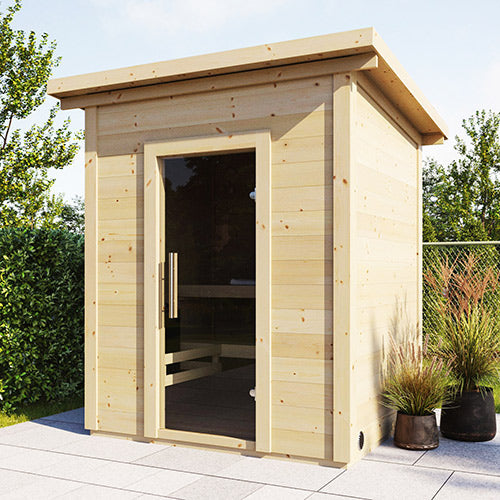 SaunaLife Model G2 Garden-Series Outdoor Home Sauna DIY Kit with LED Light System