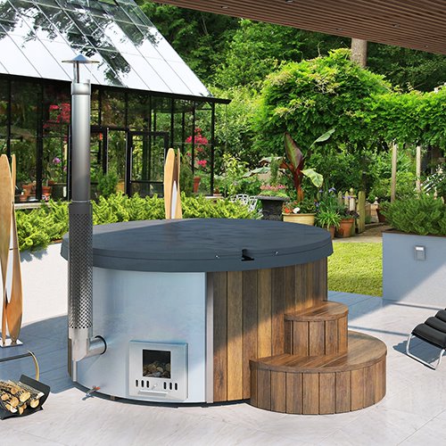SaunaLife Model S4N Soak-Series Home Wood-Burning Hot Tub