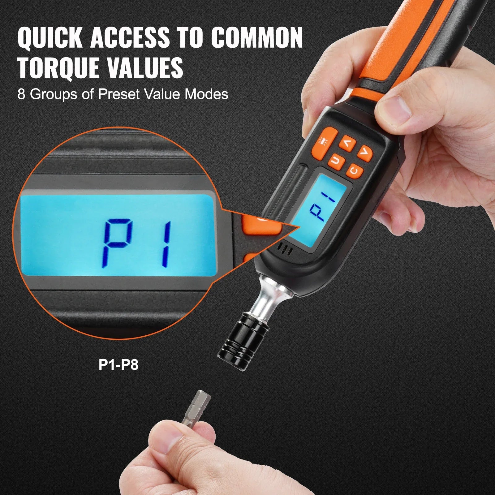 SucceBuy 1/4" Digital Torque Screwdriver Drive Screwdriver Torque Wrench with Bits& Case Electrician Torque Screwdriver with LCD
