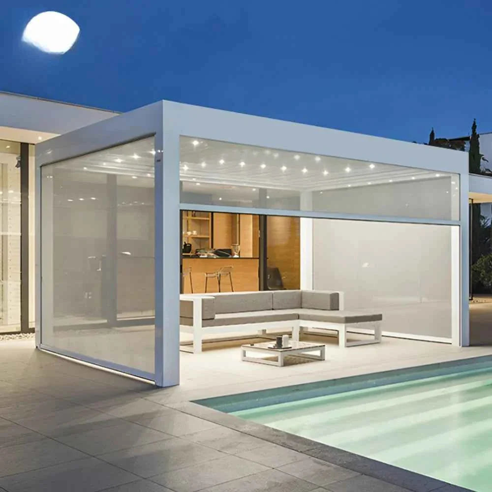 3X3Bioclimatic Pergola Aluminium Pergola Outdoor  Aluminum Pergola Gazebo Manual Pavilion Louver Roof Pergola Carport