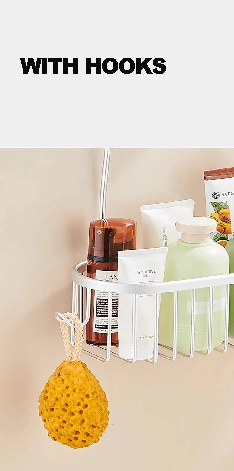 Aluminium Bathroom Shelf Without Drilling Shower Shelf Shelves Shampoo Holder Basket Storage Organizer Bathroom Accessories