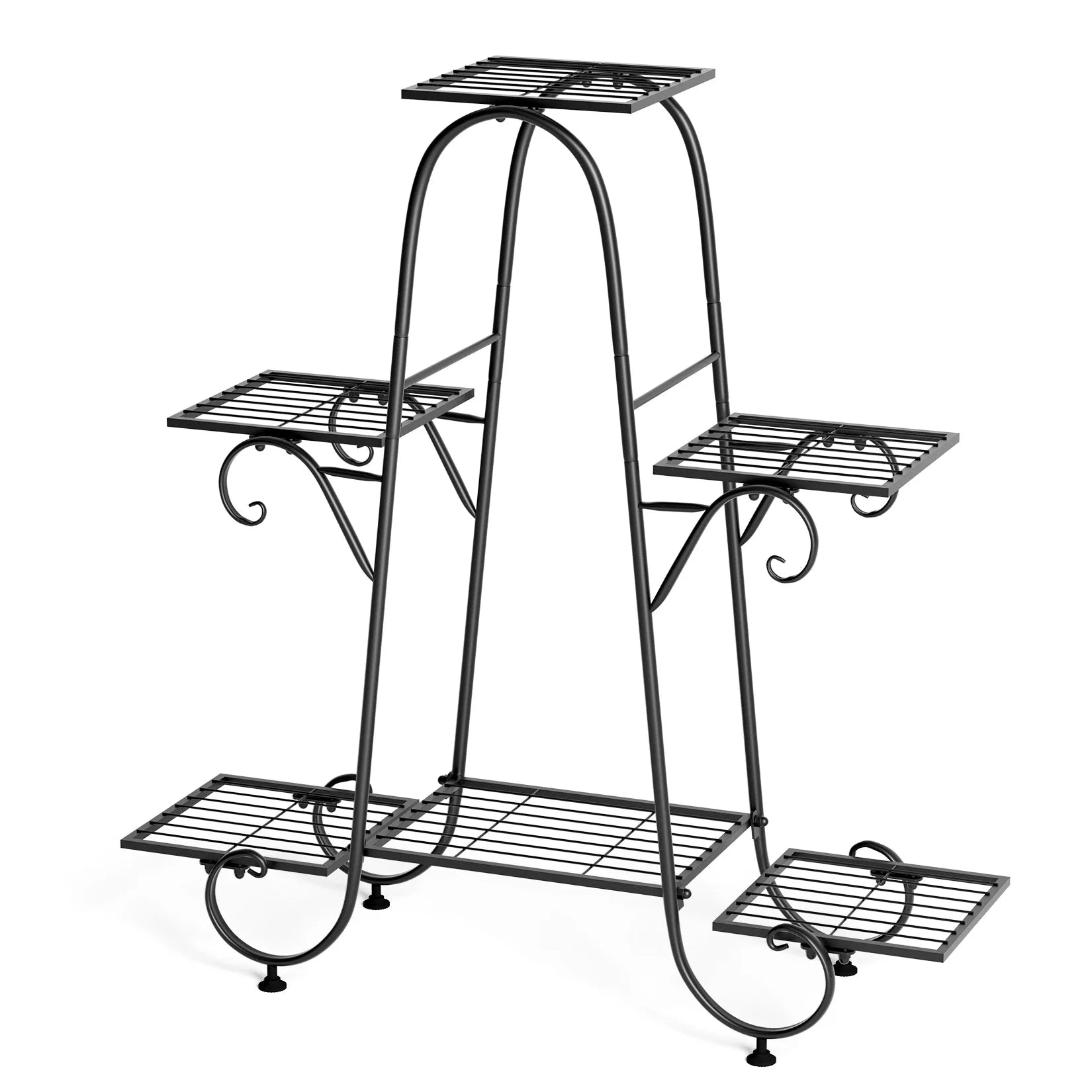 6 Tiers Metal Plant Stand Indoor Outdoor Flower Display Rack Holder