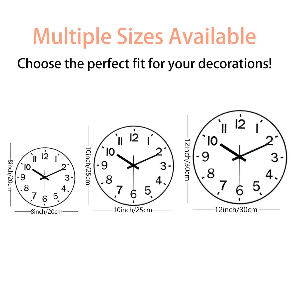 Early Education Wall Clock Colorful Number Kids Learning Time for School Classroom Bedrooms Silent Analog Clock 8/10/12 Inch