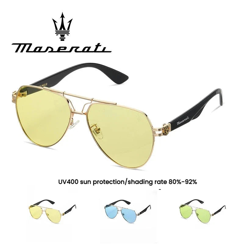 MASERATI Sunglasses New Fashion goggles Stylish Unframed Metal rimmed Shades for Men Women Cool Pose Trendy Design 10785