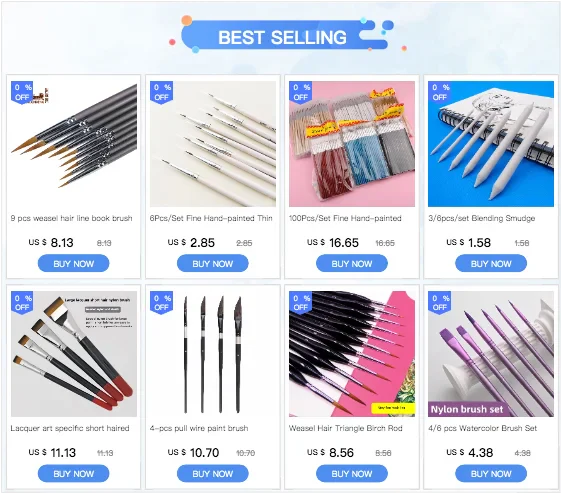 4 Pc 1/2 "Bristle Brushes Oil Painting Brush Graffiti Watercolor Paintbrush Art Material Tool Set For Acrylic scrubbing brush