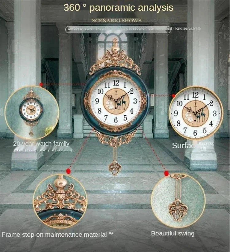Large Luxury Gold Wall Clock Living Room Silent Creative Swing Wall watches Bedroom Quartz Clocks Wall Home Decor