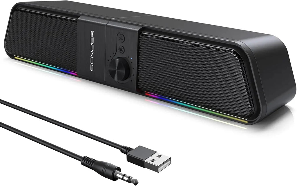 SENZER Computer Speakers-Gaming Speaker with Stereo Sound,PC Sound Bar for Laptop Desktop Monitor (Bluetooth & 3.5mm Aux)